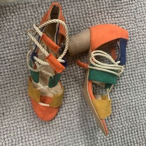 Multi Colored Strap on sandals